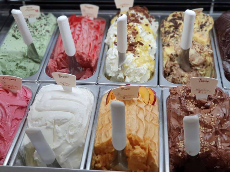 A variety of gelato flavors for an article about how sorbet and sherbet are inspiring new consumer packaged goods