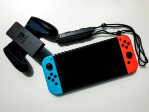 Nintendo Switch Console with Neon Blue & Red Controller for article about new Digital Advertising Platforms